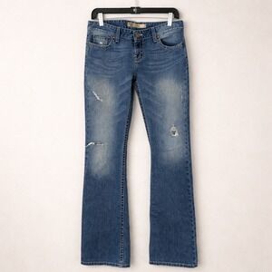 BKE Sabrina Jeans Womens Sz 30x35.5 (Act 30x34) Blue Boot Cut Low Rise Y2K